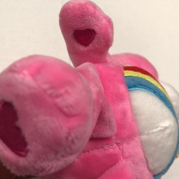 Care Bears Rainbow Bear in pink with hearts on hands and feet and ear tag - Picture 8 of 8